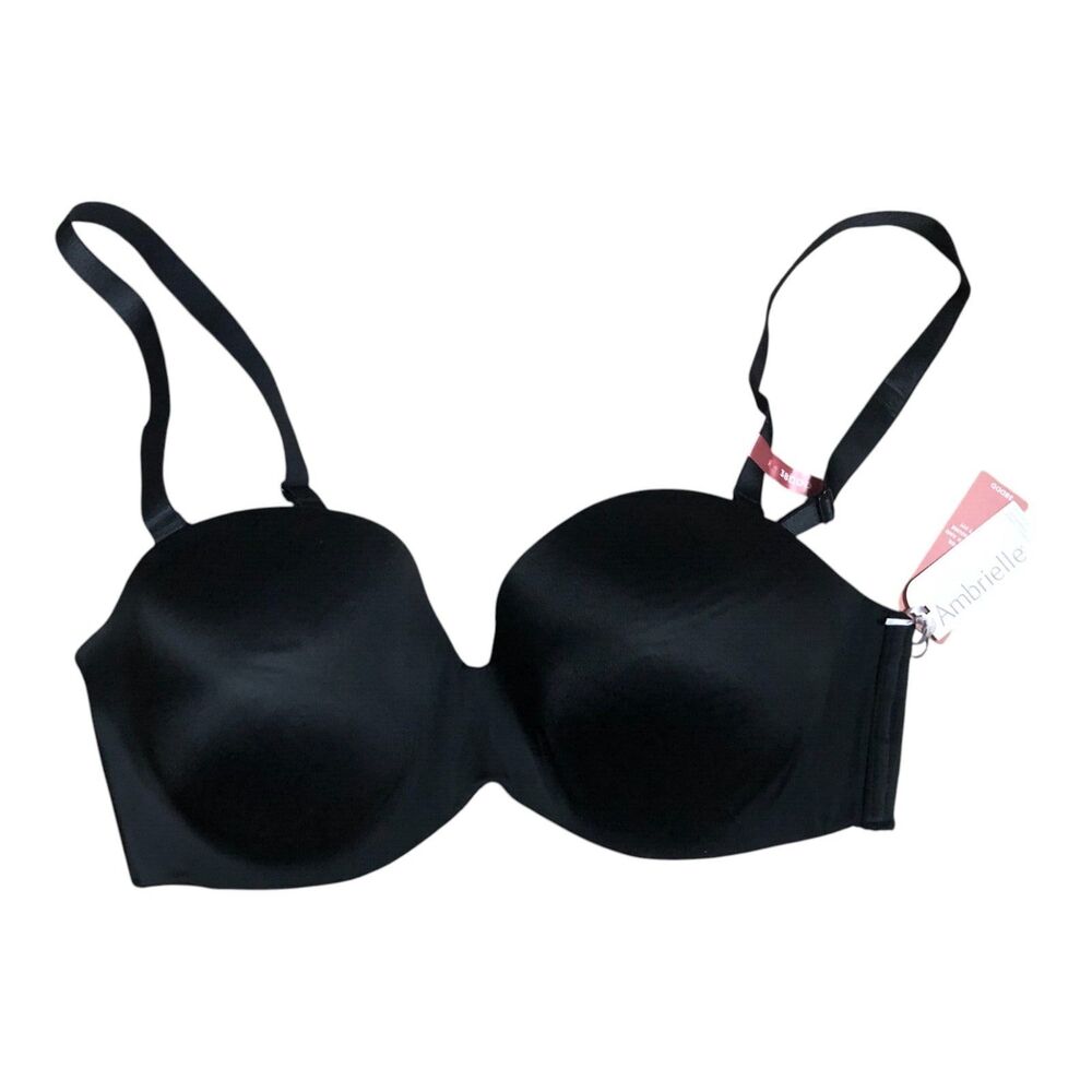 Ambrielle NWT 38DDD Black Lightly Lined Stay in Place‎ Strapless 5 Way Bra